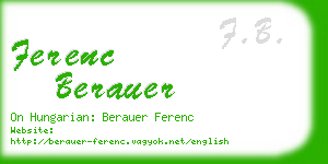 ferenc berauer business card